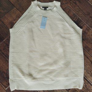 Knitted sleeveless shirt Ann Taylor Beige